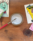 Hybrid Paint Brush Rest and Mixing Dish -Handmade Art Supply
