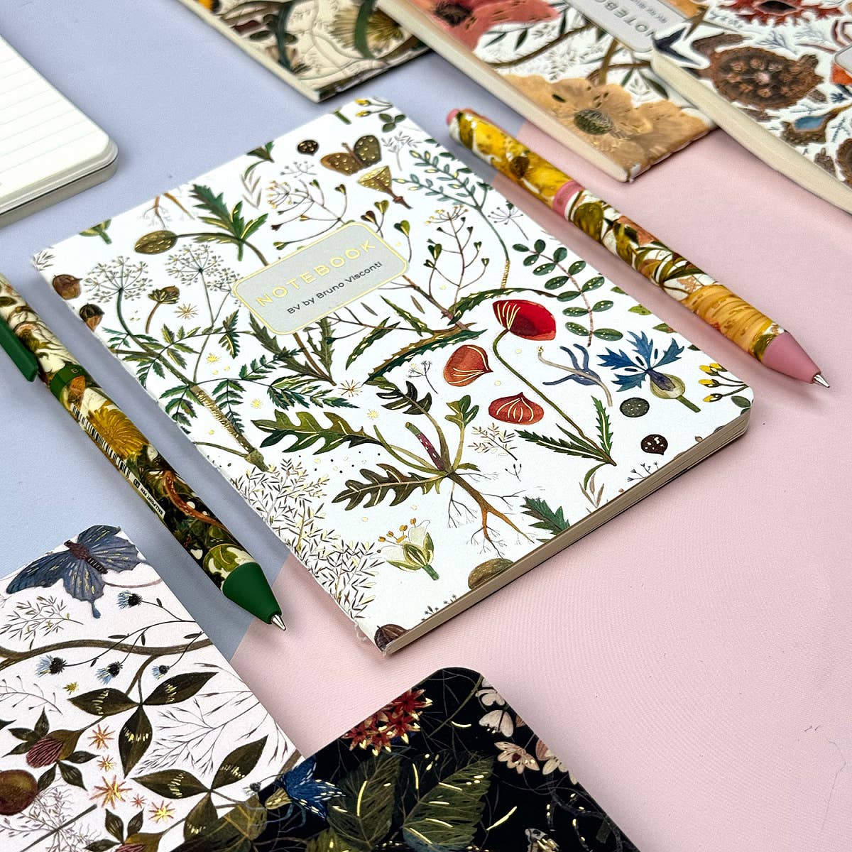 Small Notebook  Greens and Flowers