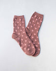 Polka Dots Casual Socks: Mauve