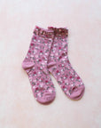 Garden Flower Socks: Ivory