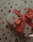 RED HEARTS Kraft Wrapping Paper