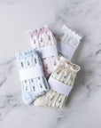 Pastel Color Floral Casual Socks: Blue