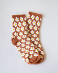 Full of Daisy Casual Socks: Rust