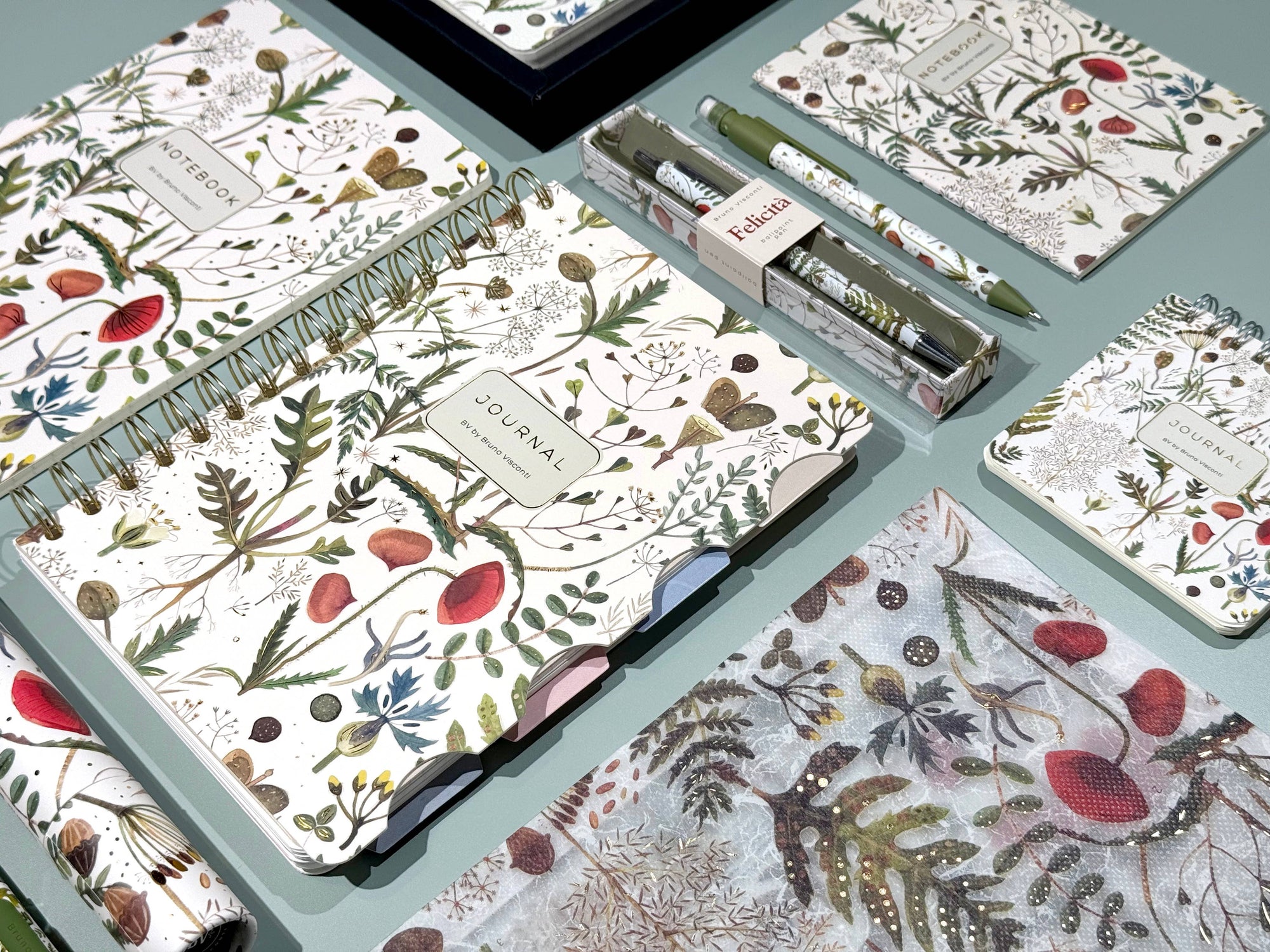 Small Notebook  Greens and Flowers
