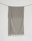 Light Weight 100% Cotton Beach Towels - Black/Cream