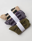 Glitter Vertical Striped Crew Socks: Olive/Green