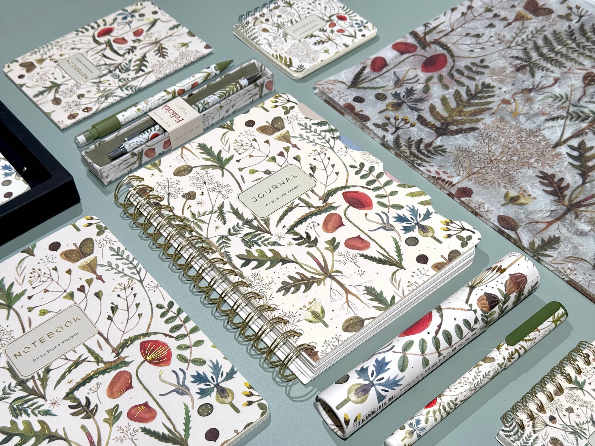 Small Notebook  Greens and Flowers