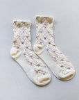 Blossom Casual Socks: Lilac/Ivory