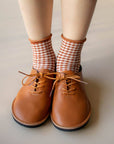 Picnic Mid Crew Socks: Oatmeal Blue