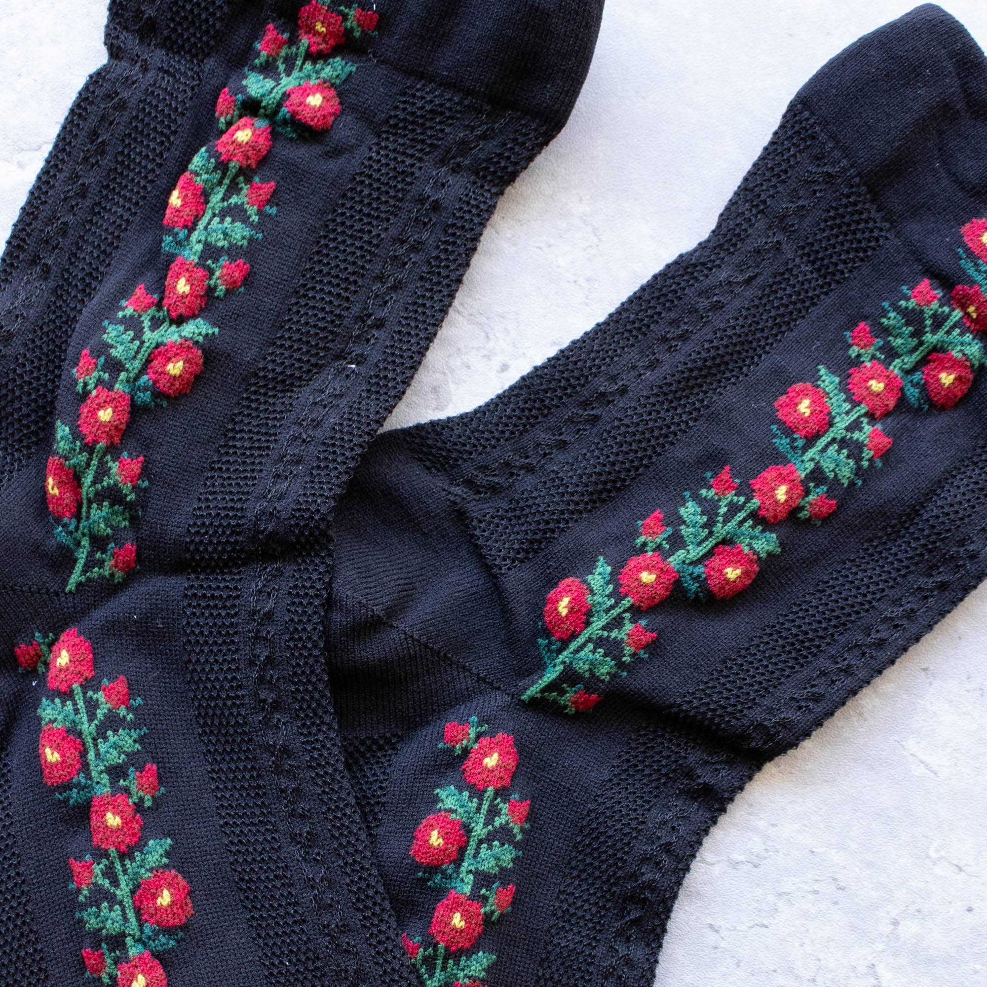 Floral Mesh casual socks: Beige