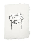 Holiday illustration card with black hand-washing or soap sketch on white paper