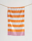 Light Weight 100% Cotton Beach Towels - Orange/Pink
