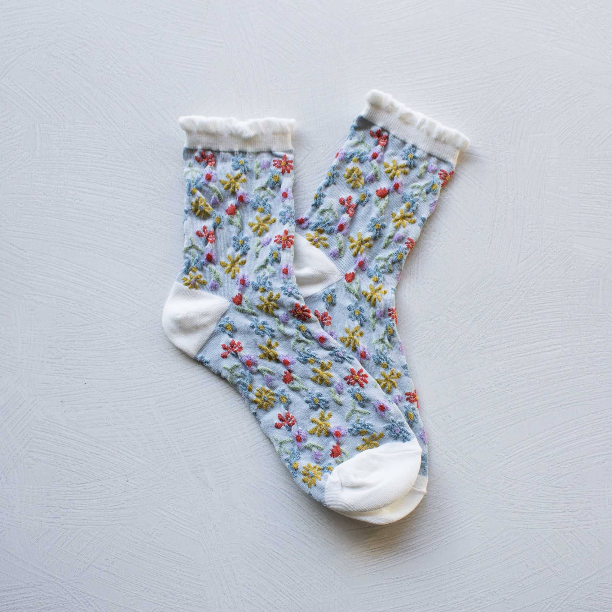Love Floral Casual Socks: Pink