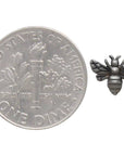 Tiny Bee Post Earrings 6x8mm: Recycled Sterling Silver