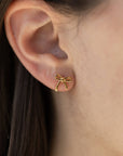 Dainty Bow Stud Earrings in Gold