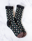 Vintage Floral Casual Socks: Bule/Navy