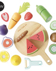 Wooden Chopping Board & Sliceable Play Food