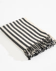 Light Weight 100% Cotton Beach Towels - Black/Cream