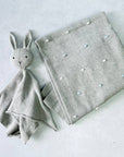 Bobble Knit Baby Blanket & Lovey Gift SET (Organic): Grey/ Ivory Bobble / OS