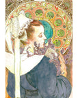 24-color Japanese pan paint set colorful portrait artwork sample with green and gold accents