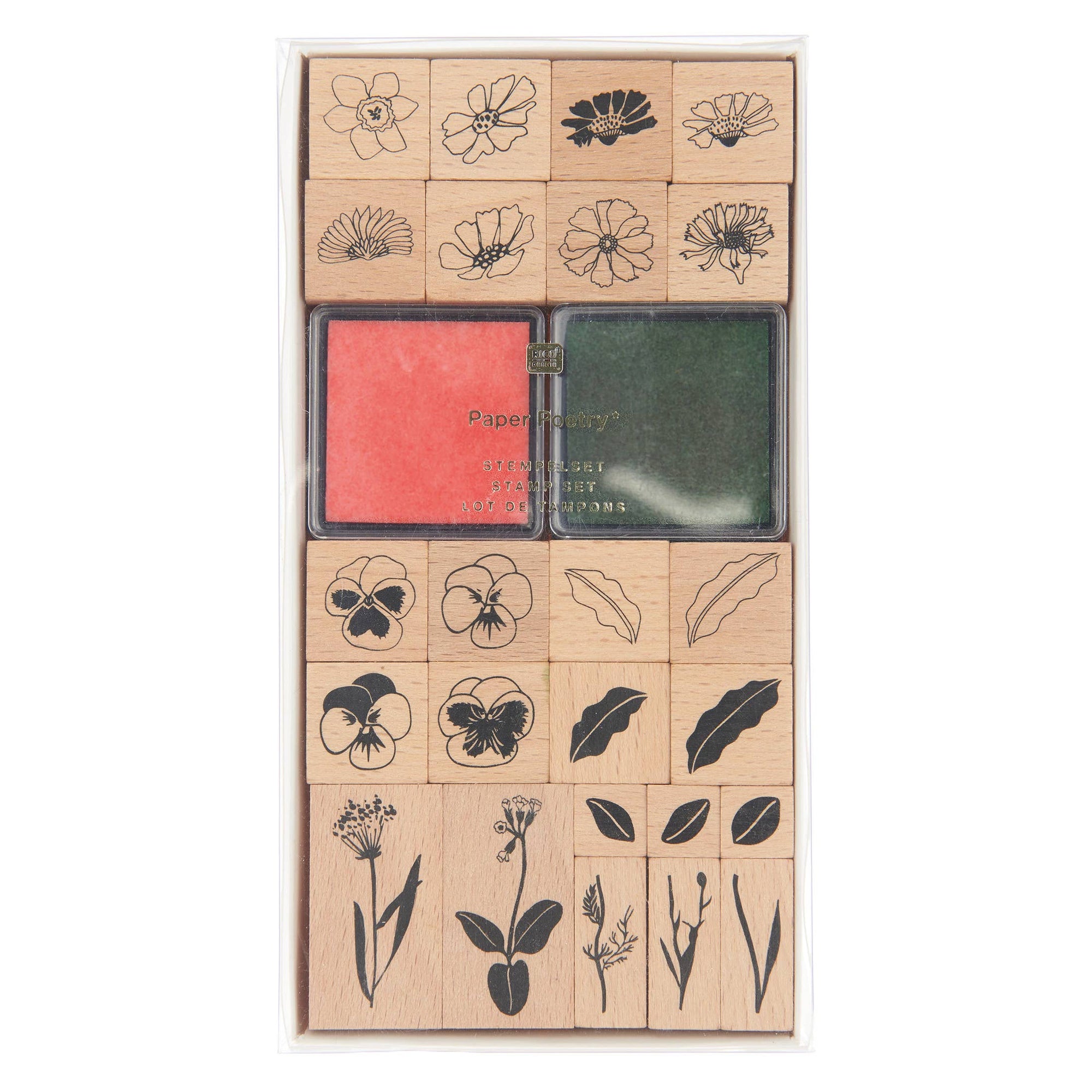 Stamp Set, Flowers, 26-Piece Set