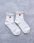 Women's Amelia Little Heart Shape Socks: Black