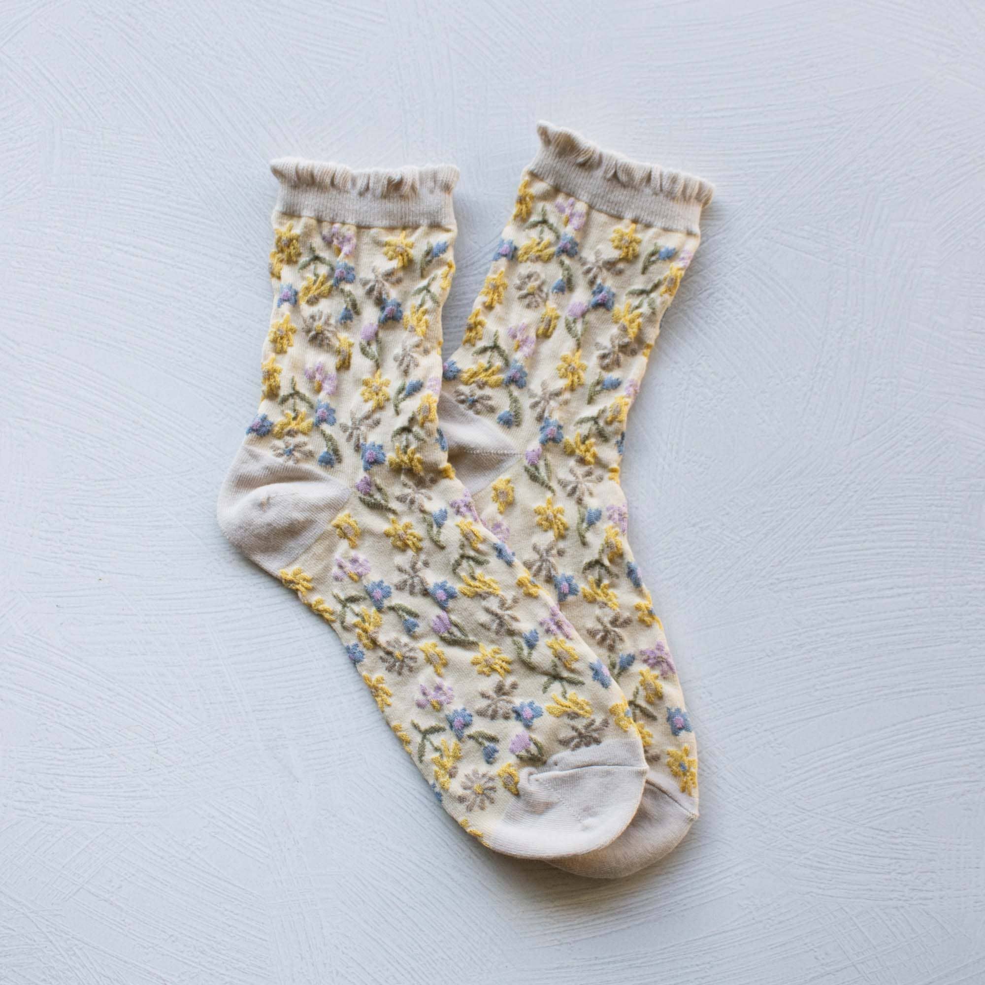 Love Floral Casual Socks: Pink