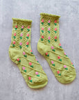 Tulip Flower Casual Socks: Sage