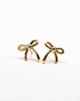 Dainty Bow Stud Earrings in Gold