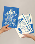 Blue Flower Bouquet Seedlings Sewn Trio Notebook Set