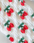 Women's Vintage Cherry Socks: White