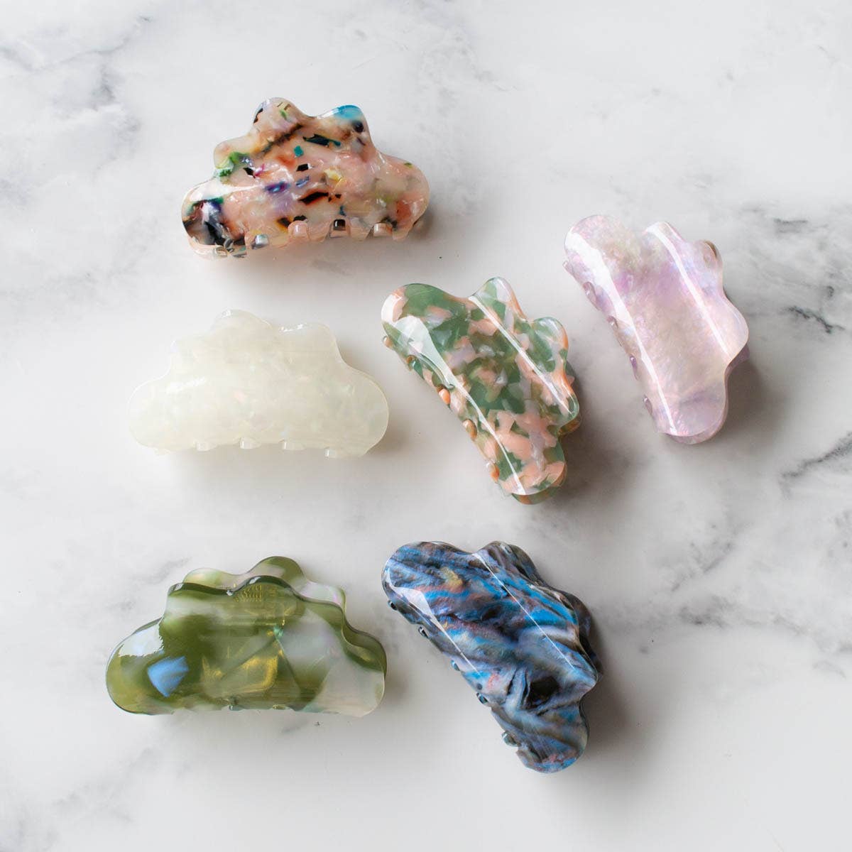Eco Cloud Hair Claw Clip: Rainbow Cookie