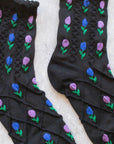 Tulip Flower Casual Socks: Sage