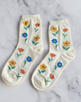 Favorite Flower Casual Socks: Mustard