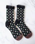 Vintage Floral Casual Socks: Bule/Navy