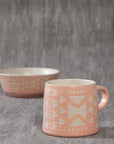Danica Studio Pink Imprint Stoneware Mugs 12 oz
