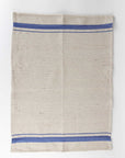 * Blue Tan Wide Stripe Tea Towel Set - Set of Three