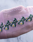Floral Mesh casual socks: Beige
