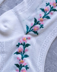 Floral Mesh casual socks: Beige