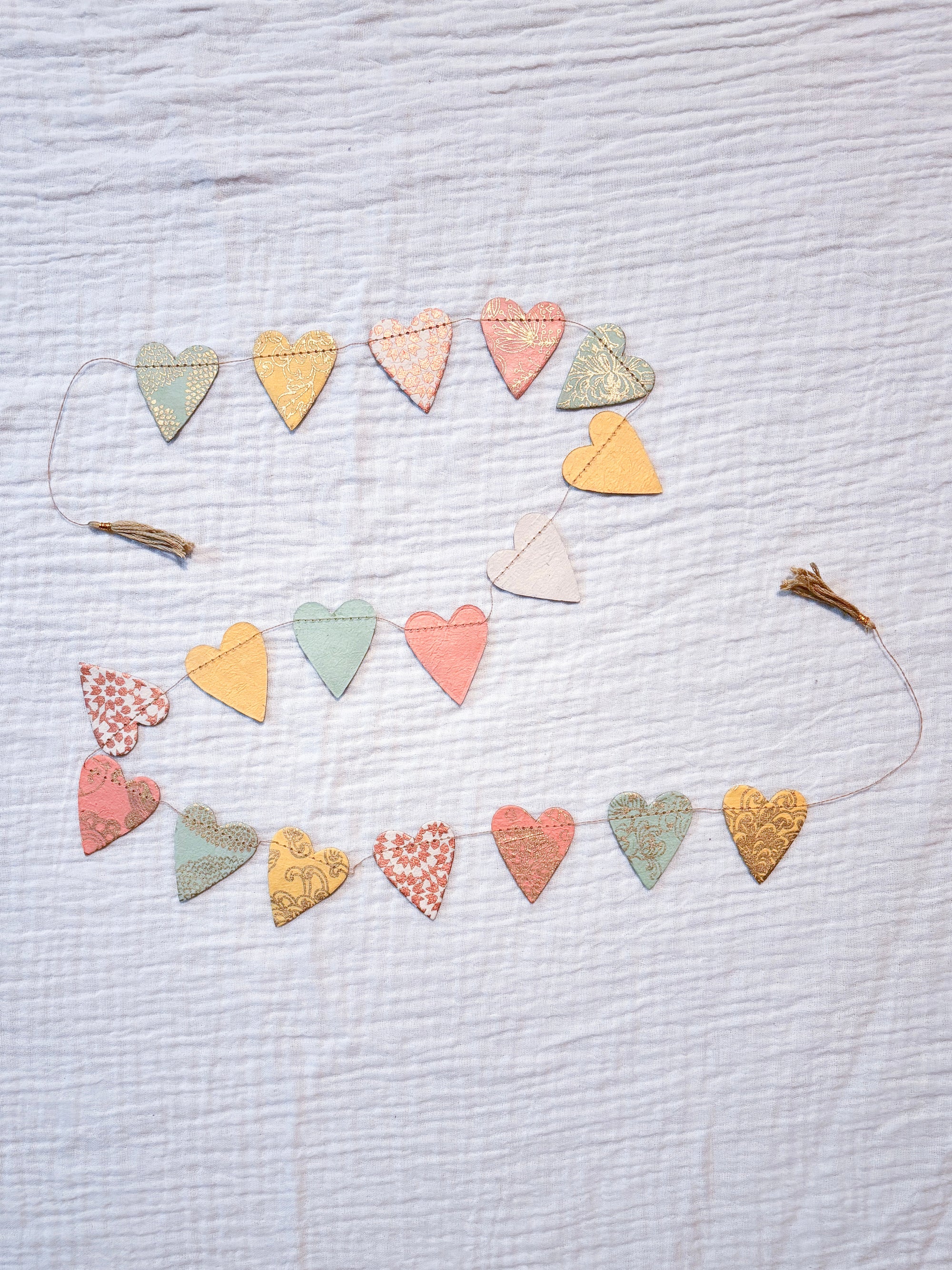 Patterned Heart Paper Garland