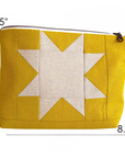 Sawtooth Star Quilted Zipper Pouch - Yellow
