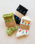 Tulip Flower Casual Socks: Sage