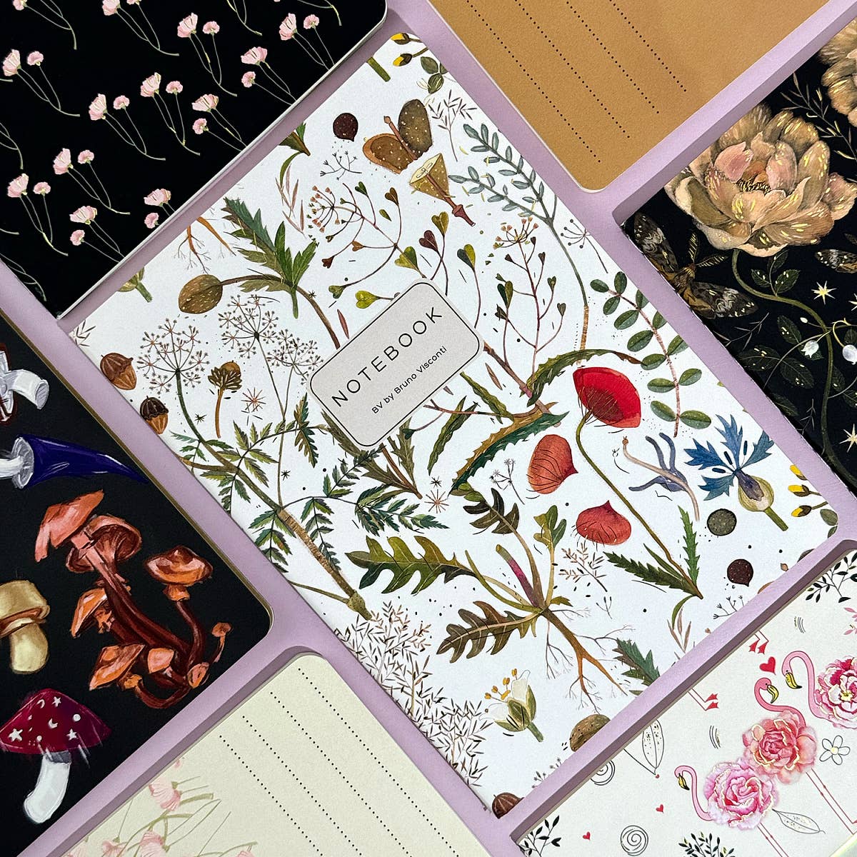 Small Notebook  Greens and Flowers