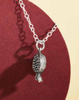 Sterling Silver 18 Inch Pomegranate Charm Necklace