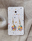 Artist Messy Paint Palette Earrings: Dark Brown