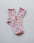 Love Floral Casual Socks: Pink