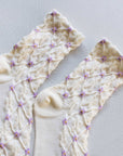 Blossom Casual Socks: Lilac/Ivory