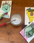 Hybrid Paint Brush Rest and Mixing Dish -Handmade Art Supply