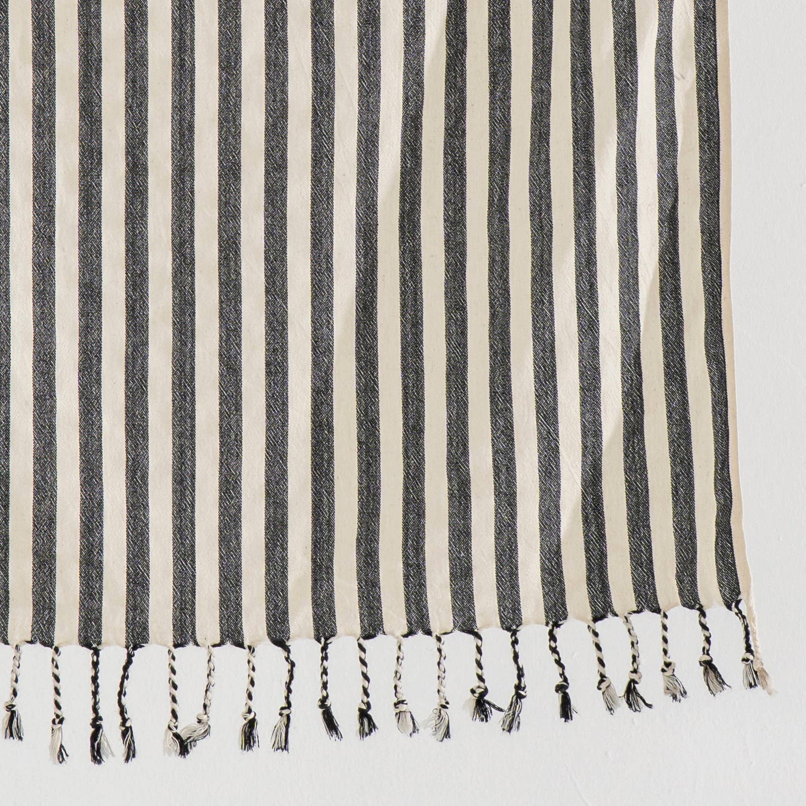 Light Weight 100% Cotton Beach Towels - Black/Cream