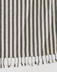 Light Weight 100% Cotton Beach Towels - Black/Cream